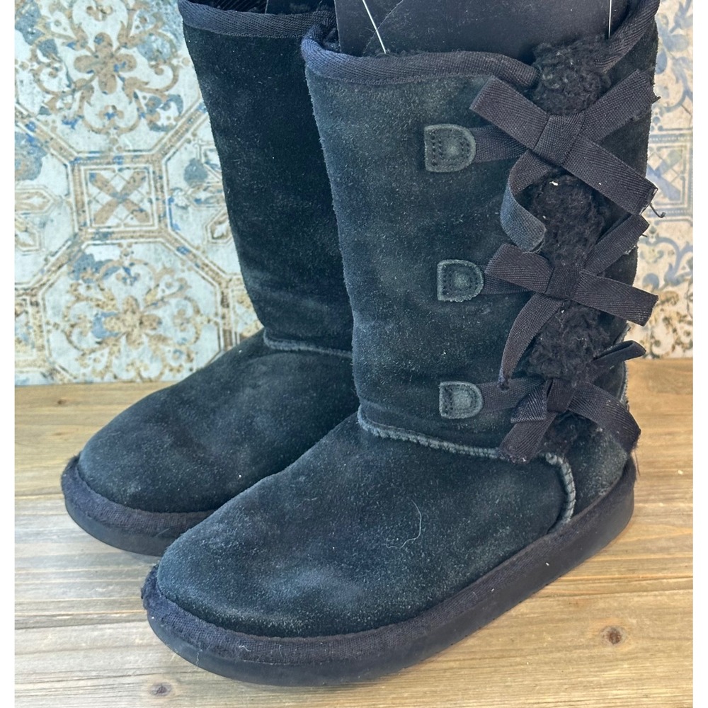 Koolaburra by UGG Bows Boots Girls Size 12 Black School Comfort